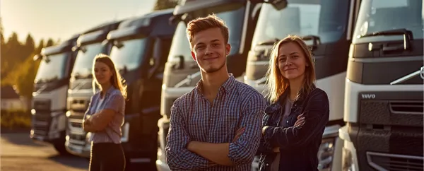 porträtt av tre chaufförer.