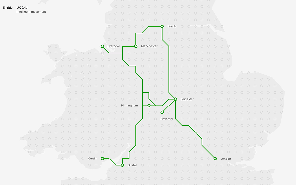 Einrides transportnätverk i Storbritannien